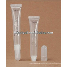 Transparent cosmetic tube with brush head